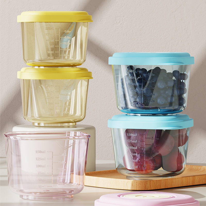 Baby Food Glass Jar - 6 recipientes de armazenamento de alimentos