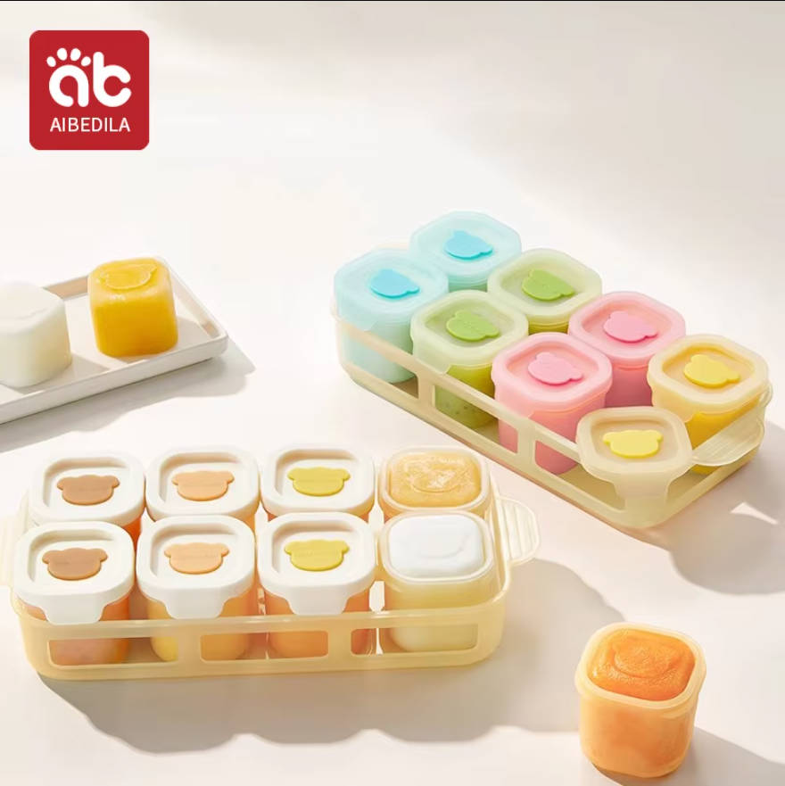 Baby Food Glass Jar - AIBEDILA Bandeja de Silicone para Congelar