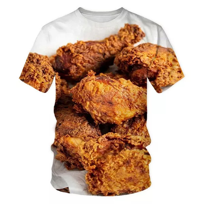 Baby Food With Chicken - Camiseta gráfica de frango frito masculino,