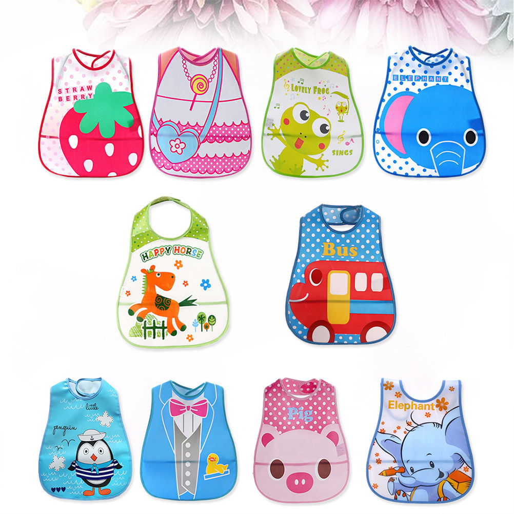 10 Peças de Babadores Impermeá - Baby Food Eat avaliação e preço