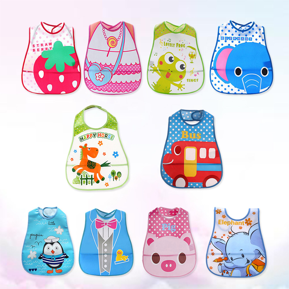 10 Peças de Babadores Impermeá - Baby Food Eat avaliação e preço