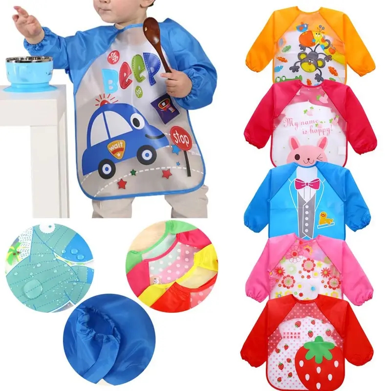 Babadores de bebê de manga lon - Baby Food Eat avaliação e preço