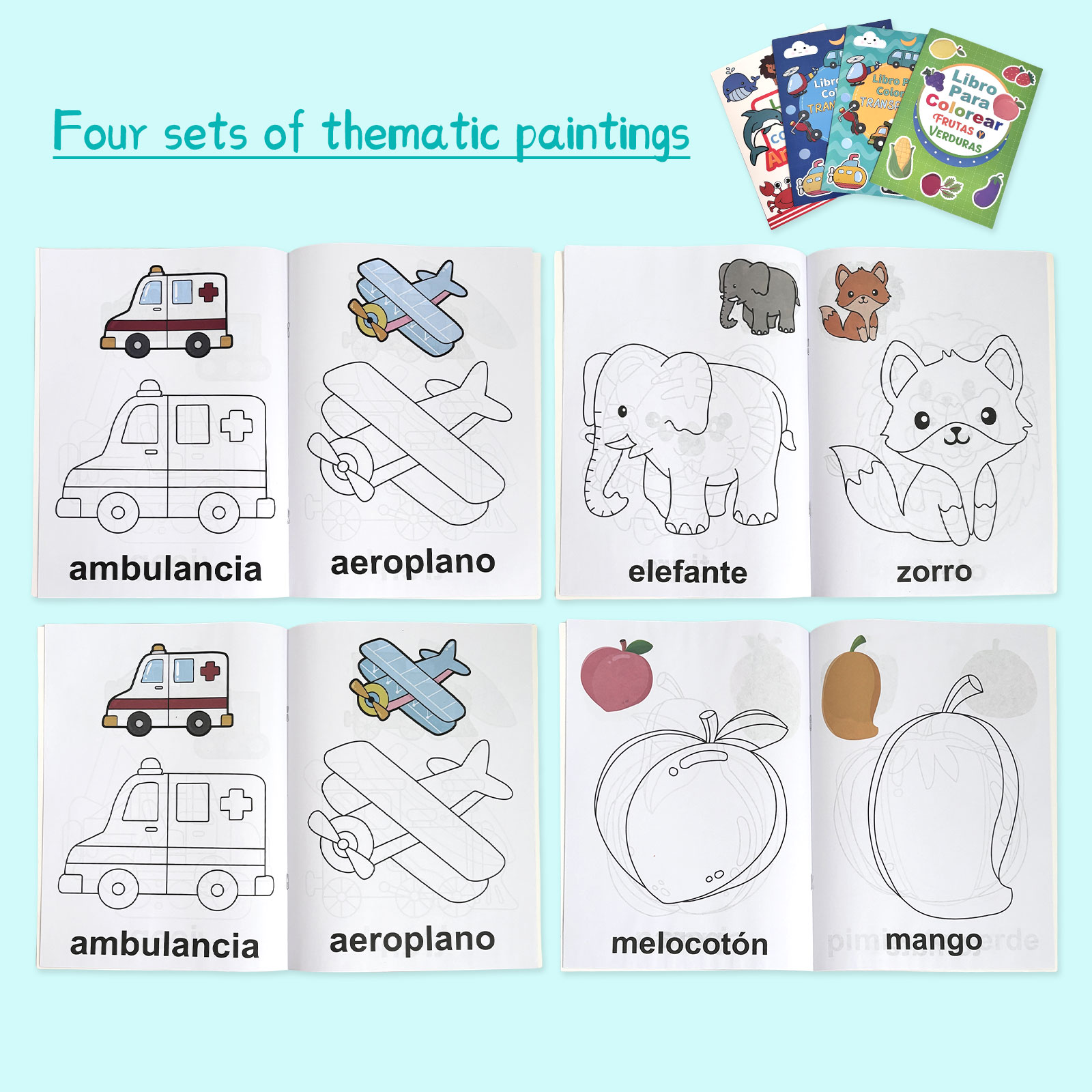 Pacote com 4 livros de colorir - Baby Food Year Old avaliação e preço